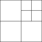Cutting a square into seven squares.