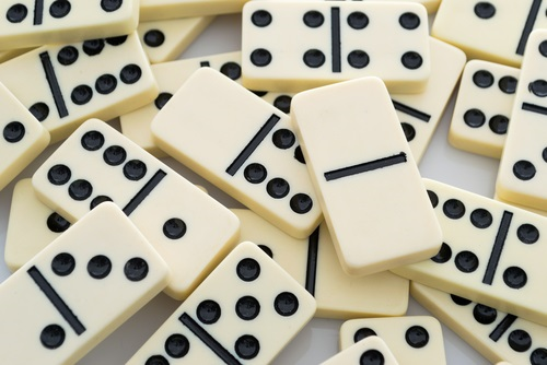 A pile of dominoes