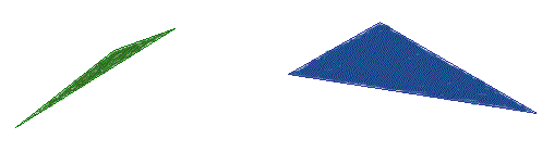 A green and blue triangle.