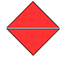 square from two red triangles