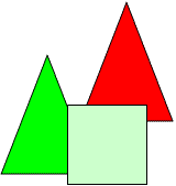 2 triangles and a square