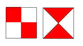 Halved squares