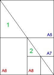 as above with diagonal drawn in showing first two triangles