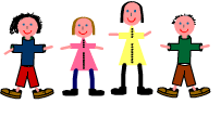 four children in a family, two girls, Kate and Sally, and two boys, Tom and Ben