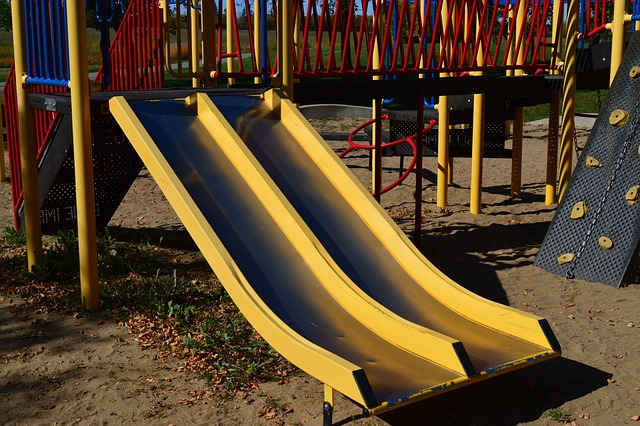 Wide playground slide