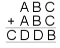 ABC+ABC=CDDB