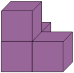four purple cubes