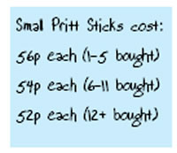 table showing prices of pritt sticks