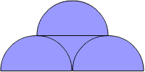 Three semicircles enclosing an area