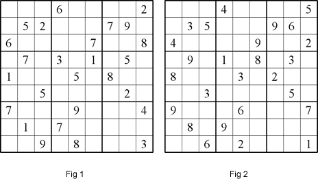 Printable Sudoku Puzzles Page on At First Glance  The Above Two Sudoku Puzzles  Fig 1 And Fig 2  Look