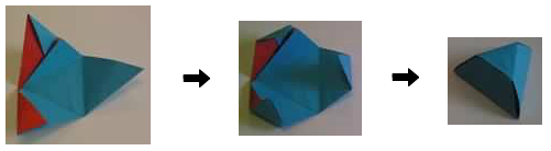 folding a tetrahedron to make a partially truncated tetrahedron