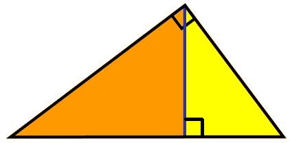 diagram with similar right-angled triangles