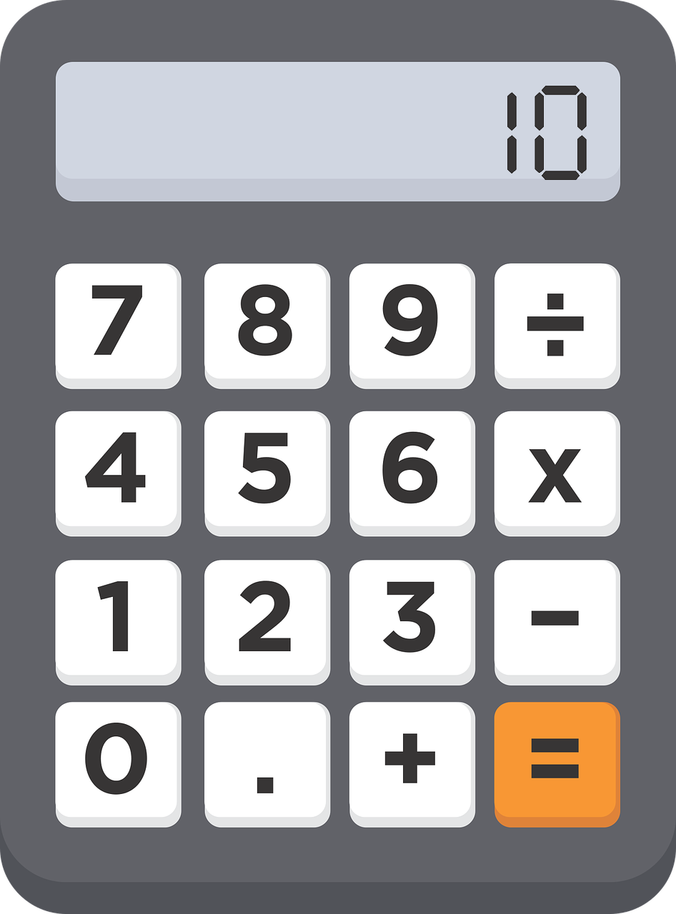 Calculator showing the number 10