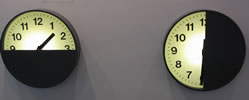 View of two clocks
