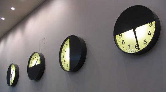 Four clocks in a row