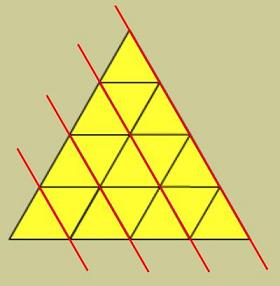 Equilateral triangles with section lines