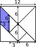 tangram with lengths marked