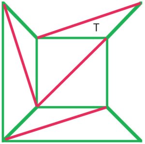 Net of a cube with edges removed