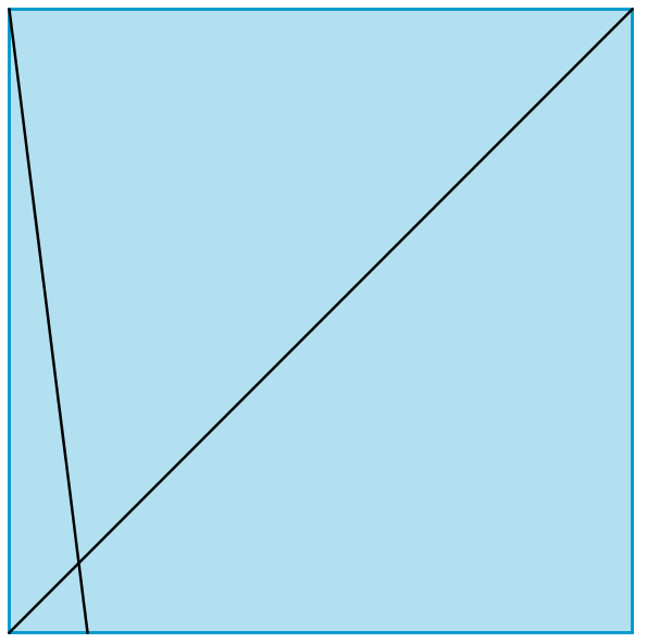 Diagonal and fold to one eighth