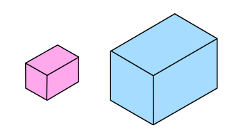 Small and enlarged cuboid