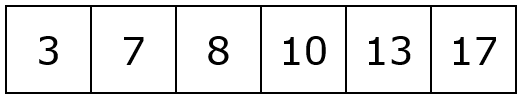 The top row of a grid with the numbers '3 7 8 10 13 17'