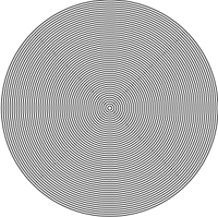 concentric circles showing Moire patterning