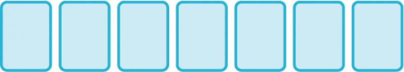 7 blank cards in a row.