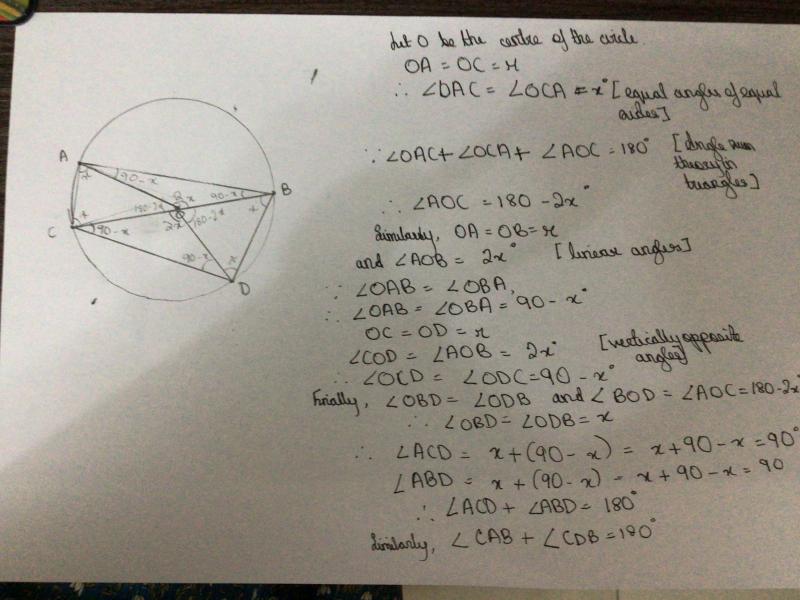 Cyclic Quadrilaterals Proof