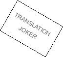 A card which says translation joker.