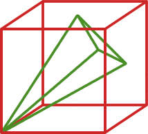 Cube with tetrahedron inside.