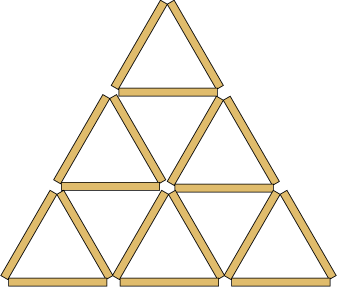 9 triangles from matches.