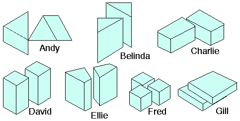 Pieces of cubes