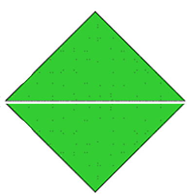 square from two green triangles
