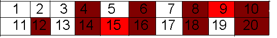 numbers 1-20 with 1, 2, 3, 5, 7, 11, 13, 17, and 19 left unshaded