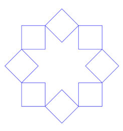 Picture of eight pointed stars fromed by squares
