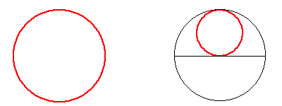 Circles inside circle and semicircle