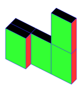 arrangement of 5 packets stuck face to face