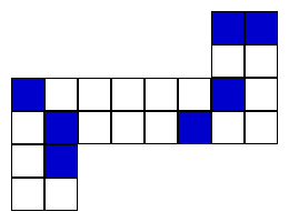 Net of a cube with faces shaded in varying ways