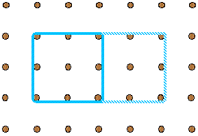 2 by 2 square made into 2 by 4 rectangle