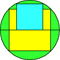 Two squares inscribed in circle and semi-circle