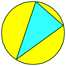 Triangle inscribed in a circle