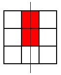 Centre top and centre squares shaded