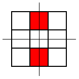 Centre top and centre bottom squares shaded
