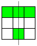 Top row and bottom centre square shaded