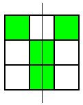 Top left, top right, centre and bottom centre squares shaded
