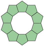 chain of 10 pentagons around a circle