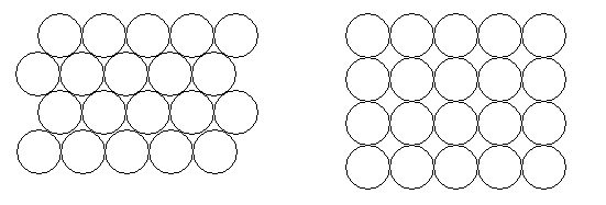 Square and hexagonal packings