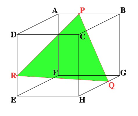 Cube with triangle inside