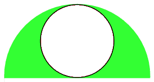 Circle inside semicircle