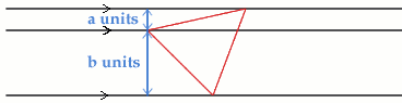 3 parallel lines + triangle
